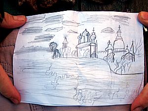 И большой неожиданностью для меня был такой вот прекрасный Машин набросок простым карандашом...